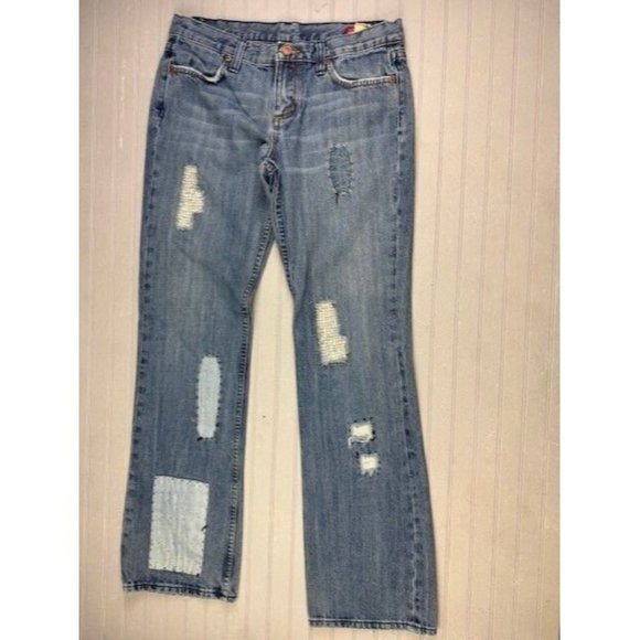 Seven 7 Size 30 Womens Jeans Distress Low Rise Bootcut Light Wash - Picture 1 of 6